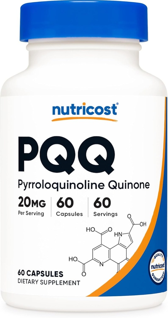 Nutricost PQQ (Pyrroloquinoline Quinone) 20mg, 60 kapslar - Vegetariska kapslar, icke-GMO, Gluten Free