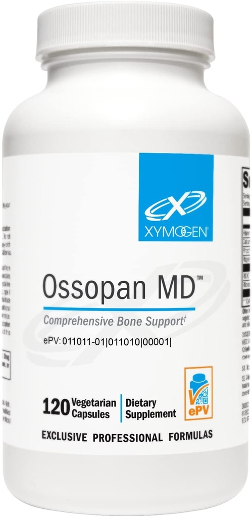 XYMOGEN Ossopan MD - Supports Bone Strength + Bone Health - Calcium Supplement with Microcrystalline Hydroxyapatite, Phosphorus, Vitamin D3 and Magnesium Malate (120 Capsules)
