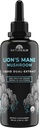 Naturealm Lion's Mane Mushroom Liquid Tincture Supplement - Focus, Memory & Brain Health, Vegan, Non-GMO - Organic Fruiting Bodies, 2 ay Supply