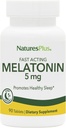 Natures Plus Melatonin 5 mg - 90 Fast-Acting Tablets - Vegan, Gluten Free - 90 Zerbitzu