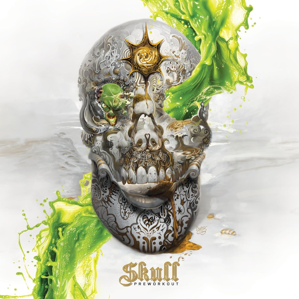 지하 바이오 연구소/Panda Supps Skull Nootropic Pre Workout, 터널 비전 초점, 대규모 펌프, Unparalled Energy (40 Scoops) (Cranial Smash) (Lemon Lime 리프레더)