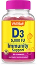 WellYeah Vitamin D3 5000 IU (125 mcg) Extra Strenght Gummies -for Bone Health, Immune Booster, Bone and Teeth Support -Non GMO, Gluten Free, Nut Free, Vegetarian -Strawberry Flavor -60 Gummies