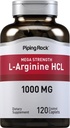 Piping Rock L-Arginine HCl 1000mg | 120 Caplets | Supplement for Men and Women | Mega Strength | Vegetarian, Non-GMO, Gluten Free