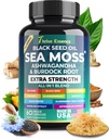 Sea Moss Extract, Black Seed Oil, Ashwagandha, Gurkemeje & Mere - 10-in-1 Herbal supplement med sort peber & hyldebær - 60 kapsler