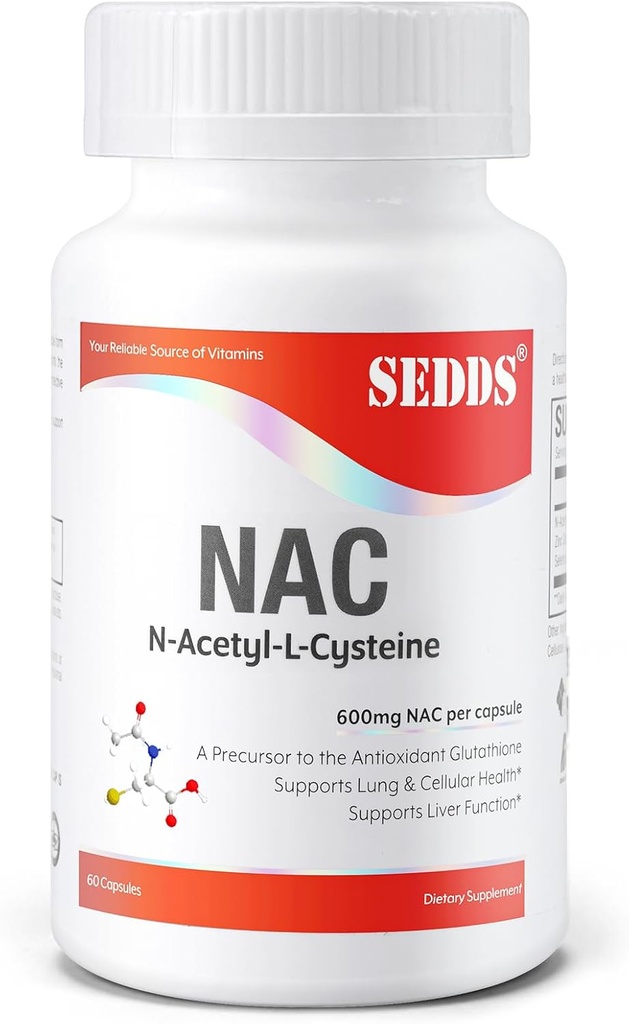 Gehigarriak, N-Acetyl Cysteine (NAC) 600mg, 60 Veg kapsulak - Ez-GMO, Gluten Free