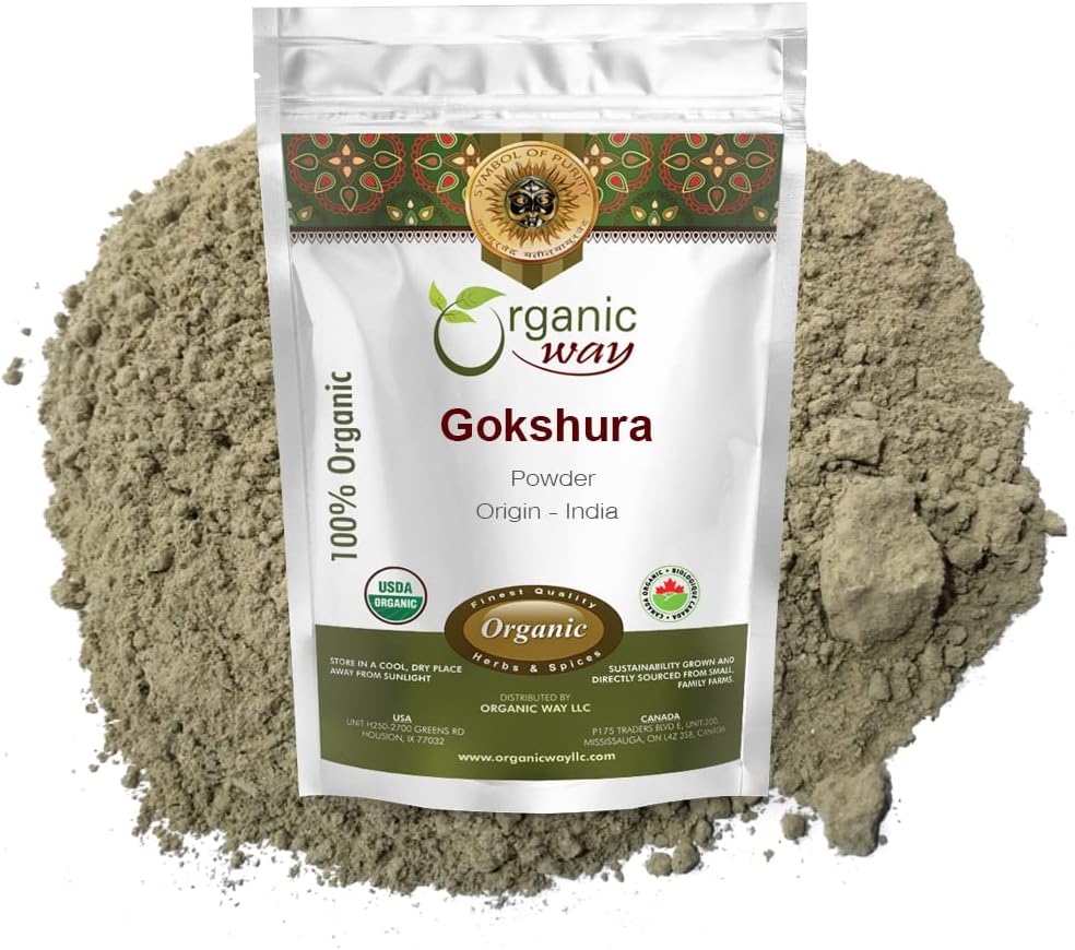 Organic Way Goksura Powder (Tribulus Terrestris) - Organic & Kosher Certified 