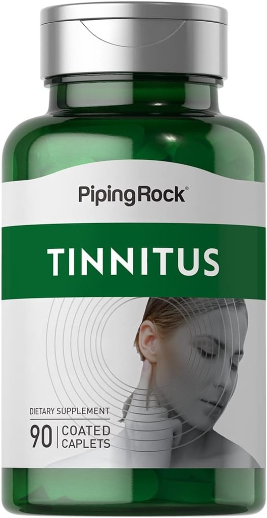 Piping Rock Tinnitus Supplement | 90 Caplets | Vegetarisch, Non-GMO, Glutenfrei
