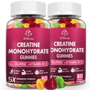 Creatine Monohydrate Gummies - 5g for Men & Women, 160 Count and Creatine Chewable Supplements for Muscle Gain, Muscle Strength, Energy Boost, and Muscle Builder, Sugar Free, Vegan