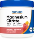 Poudre de citrate de magnésium Nutricost (Lémonade aux framboises, 250 grammes)