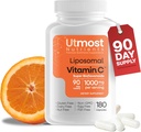 Vitamina C lipossômica - 1000MG VIT C & 100MG Super Complexo Bioflavonóide para Bem-Estar Melhorado - Suplemento Antioxidante com Ingredientes Raw Natural para Adultos - Suporte Avançado - Não-GMO (180 cápsulas)