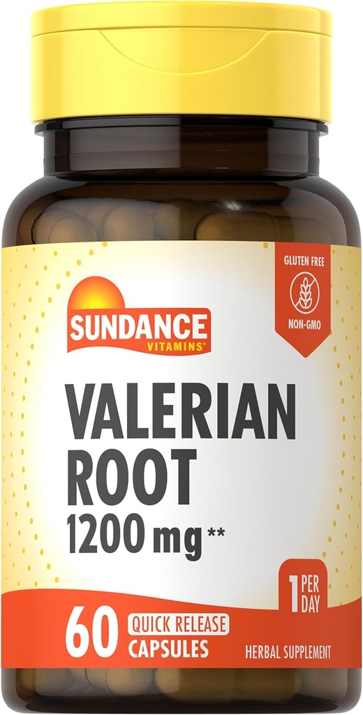 Sundance Valerian Root Supplement | 1,200mg | 60 Snabbmeddelandekapslar | Icke-GMO och Glutenfri Formel