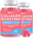 Collagen Boosting Gummies, Vegan Collagen Gummies per le donne con L-Lysine, Amla, Biotin, Vitamina C, A, E, Collagen Booster Gummies Supplemento per le unghie della pelle dei capelli