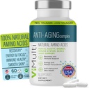 Anti-Aging Natural Amino Acids Supplement for Women & Men – Supports Immune Health, Energy, Smoother Skin Tone, & Restorative Sleep, Anti-Aging Supplement Pills for Longevity, 60 Capsules