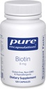 Pure Encapsulations Biotin 8 mg - B Vitamín doplnok na pomoc úľavu od stresu, vlasy, koža a nechty Posilnenie, Metabolizmus, Karbohydrát Podpora a nervový systém* - s Premium Biotin - 120 Kapsule