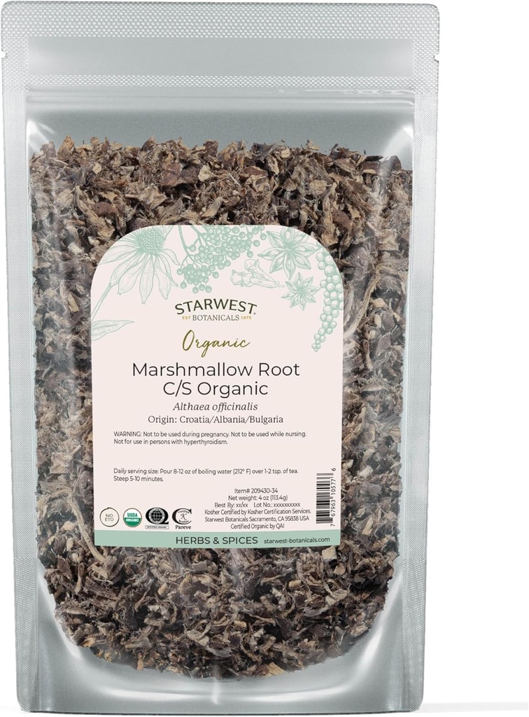 Các nhà thực vật học thiên nhiên học ở Tây Tây Bắc Cylemallow Root - Ded Herb cho trà,ff Lead Root Herb, Cut & Sifted, Certher, Non-GMO - 4z Pouch