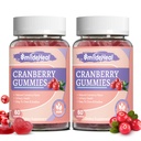 Cranberry Gummies 1000mg, Cranberry Supplements for Women, with D-Mannose 250mg, Womens Probiotic Gummies, Urinary Tract Health, Cranberry Flavor, NO GMOs, 60 Count (Pack of 2)