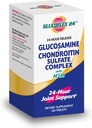 Glucoflex Glukosamin & Chondroitin Sulfate med MSM, 24 timmars gemensamt stöd, friska ben, stöder hälsosam rörlighet, 30 portioner, 120 greve