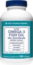 The Vitamin Shoppe Omega 3 Fish Oil 1290mg, EPA 735mg & DHA 165mg, Purity Assured, Molecularly Distilled to Support Cardiovascular, Joint and Brain Health (120 Softgels)