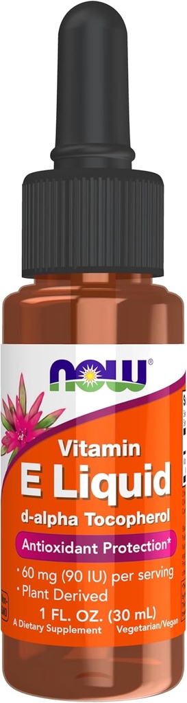 NOW Foods Supplements, Natural Vitamin E Liquid (D-Alpha Tocoferol), Antioxidant Protection*, 1-Ounce