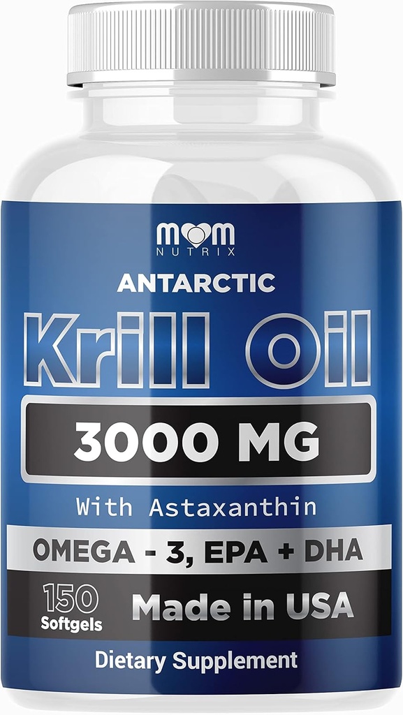 Dr. JOEL MOM NUTRIX Antarktisz Krill olaj kiegészítés - 150 Softgels - Magas abszorpciós EPA, DHA, Astaxantin & Foszfolipid - Nem halas utóíz, mint a halolaj - Készült az USA-ban
