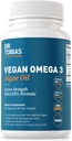 Dr. Tobias Vegan Omega 3 Supplement, 1400mg Algae Oil, 420mg DHA, és 210mg EPA per Serving, Non-GMO, Gluten- Free, Carrageenan- Free, 60 Capsules, 30 Servings