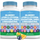 Liberty Lifestyle Eye Health Vitamins with Bilberry, Lutein & Zeaxanthin, Lycopene, Resveratrol, Grape Seed Extract, Flaxseed Astaxanthin- AREDS 2-120 Capsules