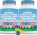 Thuốc giảm đau mắt với Bilberry, Lutein & Zeaxanthin, Lycopene, Resveratrol, Grape Dòng Dõi, Flax seed Astaxanthin-ADS 2-20 Capsules