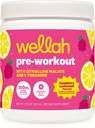 Wellah Pre-Workout Drink Mix (Raspberry Lemonade Flavored, 30 Servings) - with Citrulline Malate and L-Theanine, 200mg of Natural Caffeine & 1000mg of Beta-Alanine