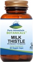 Pure Mountain Botanicals Milk Thistle Capsules - 90 Kosher Vegan Caps with Organic Milk Thistles and Potent Silymarin Extract