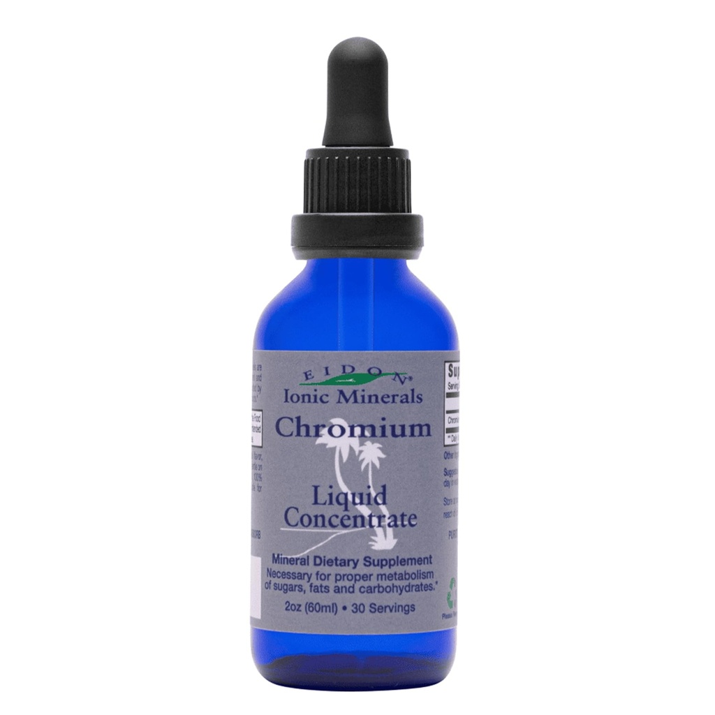 Eidon Ionic Minerals - Liquid Chromium Concentrate, All-Natural - 2 fl oz | Ionic Chromium Supplement Drops, Supports Stable Energy Levels for Women & Men, No Sugar Added, No Preservatives