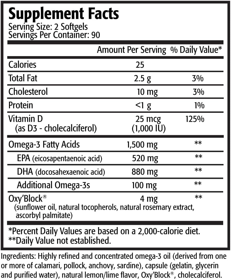 Res- Q 1250 + Omega-3 & Vitamin D3 Fish Oil Kapsle