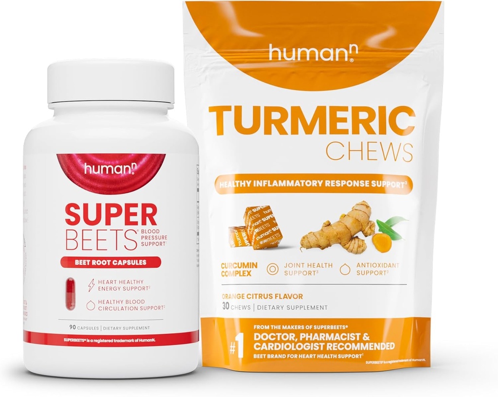 Uman SuperBeet Sfeclă capsule rădăcină și Chews Turmeric