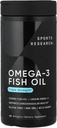 Kirol ikerketa Omega-3 arrain-olioa, indar hirukoitza, 180 Softgel