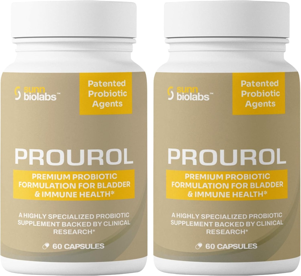 Prourol PROBIOTIC 尿液健康专利补充剂,Bladder支持,Immune Boost,频繁尿液救济,UTI健康,自然成份,日常总体健康支持-2瓶子 - 120个计数