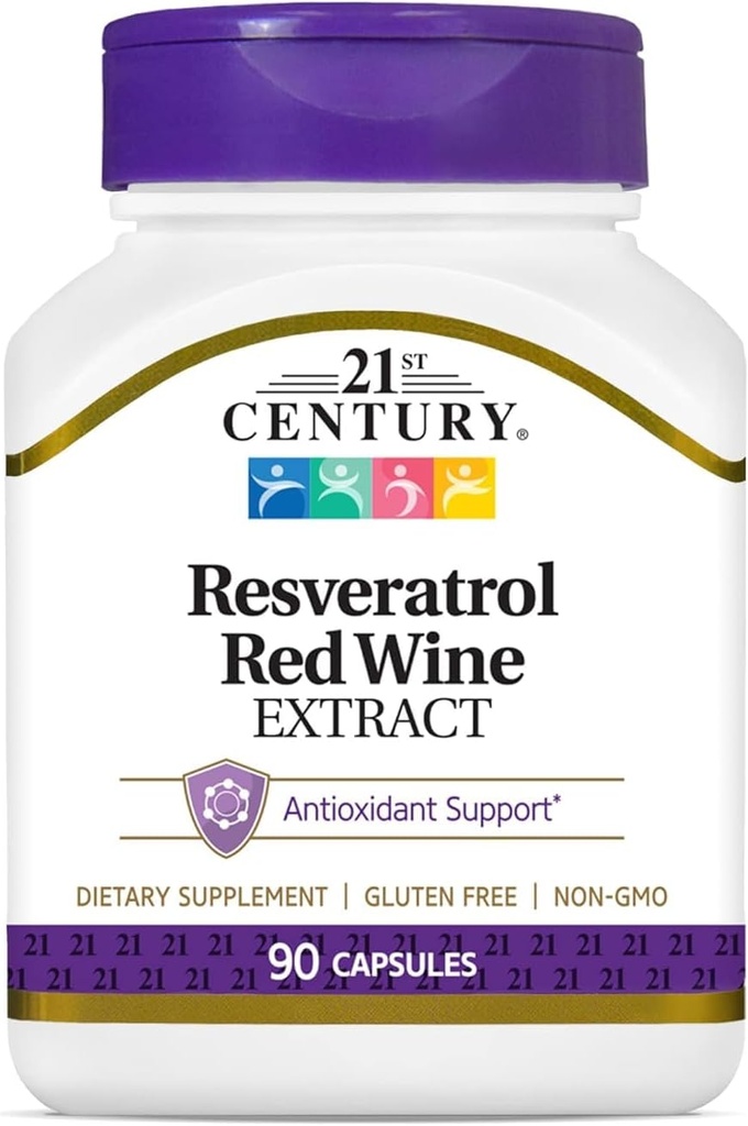 21st Century Resveratrol Red Wine Extract Kapsule, 90Count