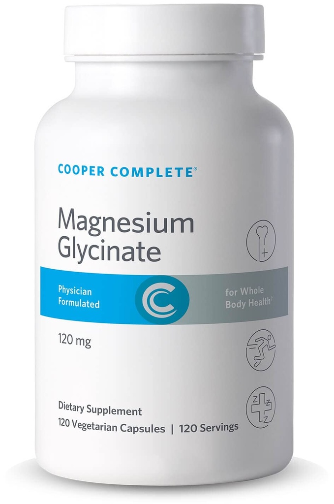 Cooper Complete Magnesium Glycinate 120 mg, 120 Caps, Sleep & Muscle Support†