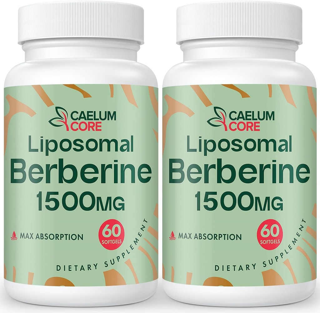 Lipozomální Berberine HCL - Berberine 1500mg Vysoká biologická dostupnost, Dodatek Berberiny pro ženy a muže (2 balení)