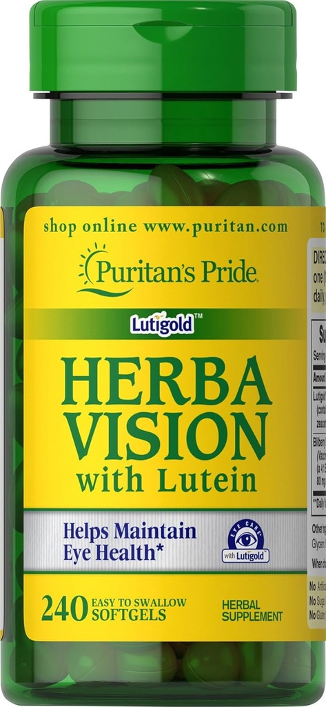 Puritan's Pride Herbavision mit Lutein, Zeaxanthin, Bilberry Softgels, 240 Count