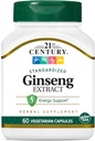 21世纪 Ginseng 提取 Veg Capsules, 60 Count