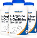 Nutricost L- Arginin L- Ornithin 750mg; 180 tobolek (3 lahvičky)