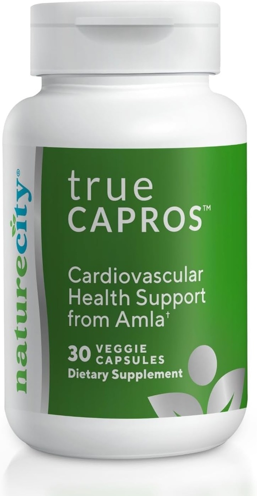 NatureCity True- Capros Amla Fruit Extract Supplement Polyphenol Antioxidant Power Understøtter hjerte hjerte sundhed (30 Veggie Capsules) Non-GMO Vegan Friendly and Soy Free