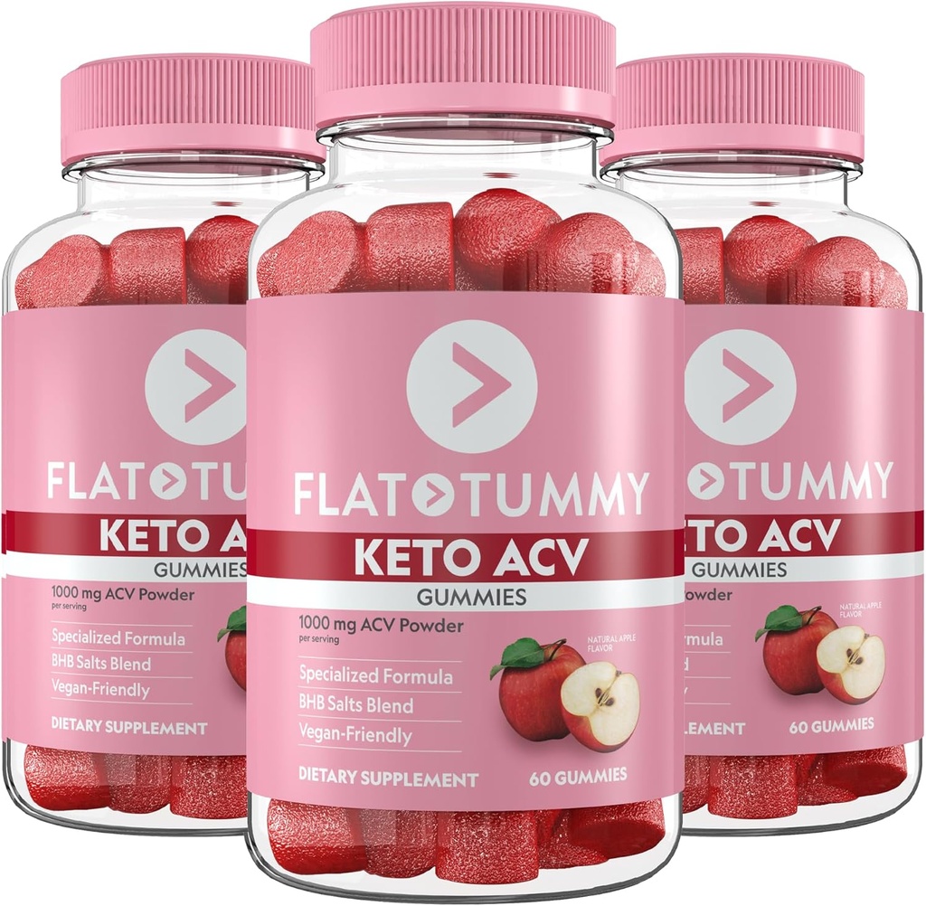 Tummy Keto ACV Gummies, 60 Count – Công thức đặc biệt hóa, Post GLP-1 Keto, Vegan- Friendly, Non-GMO - Apple Cider Vinegar Gummies, BHB Salts, Beet, Pomegragnate Super Foods (3 Pack)