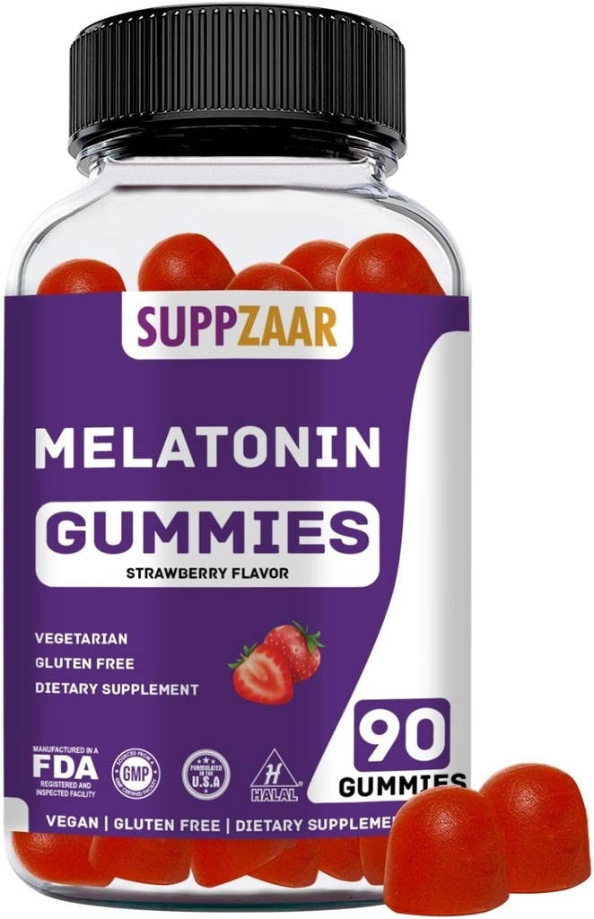 Melatonin Gummies. Melatonin 5mg Sleep Gummies per un sonno migliore, energia e messa a fuoco. Adulti e bambini Melatonin Gummy: Non-Habit Forming, Non-OGM, Senza glutine, Gelatin-Free. 90 Gummies