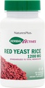 NaturesPlus Herbal Actives Red Yeast Rice 1200 mg - 60 kapsula - Ez-GMO, Vegan, Gluten Free - 30 zerbitzu