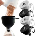 Protein Toz Funnel Set – 4 Pack Portable Water Bottle Funnel / Pre-Workout, BCAA-nın, və Protein Tozu / No-Messs, İşout, Fitness, və Səyahət üçün İdman Toz Konteyner