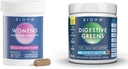 BIOHM női probiotikumok 30B CFU & Super Greens / Kids Berry Blast Bundle: Gut & Általános egészségügyi támogatás, 9 Strains, 30- napos ellátás, gazdag antioxidánsok