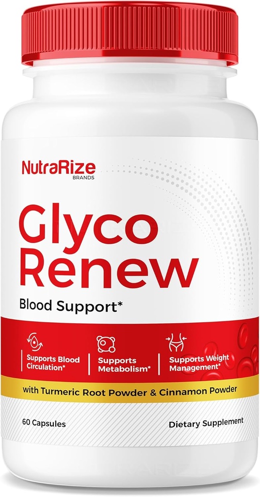 NutraRize Glyco Renew Pills, All Natural Blood Support Formula, Maximum Strength Supplement to Keepable Levels, Your Journey Towards Healthy Lifestyle, Reviews (60 kapsulak)