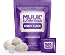 SUPERFOODS DE MUUK ← Mane Mushroom Powder de León Orgánico tóxico Brain Boosting ON-The-GO Packets Silencio Made in USA ← 30 Sachets (1.5g)