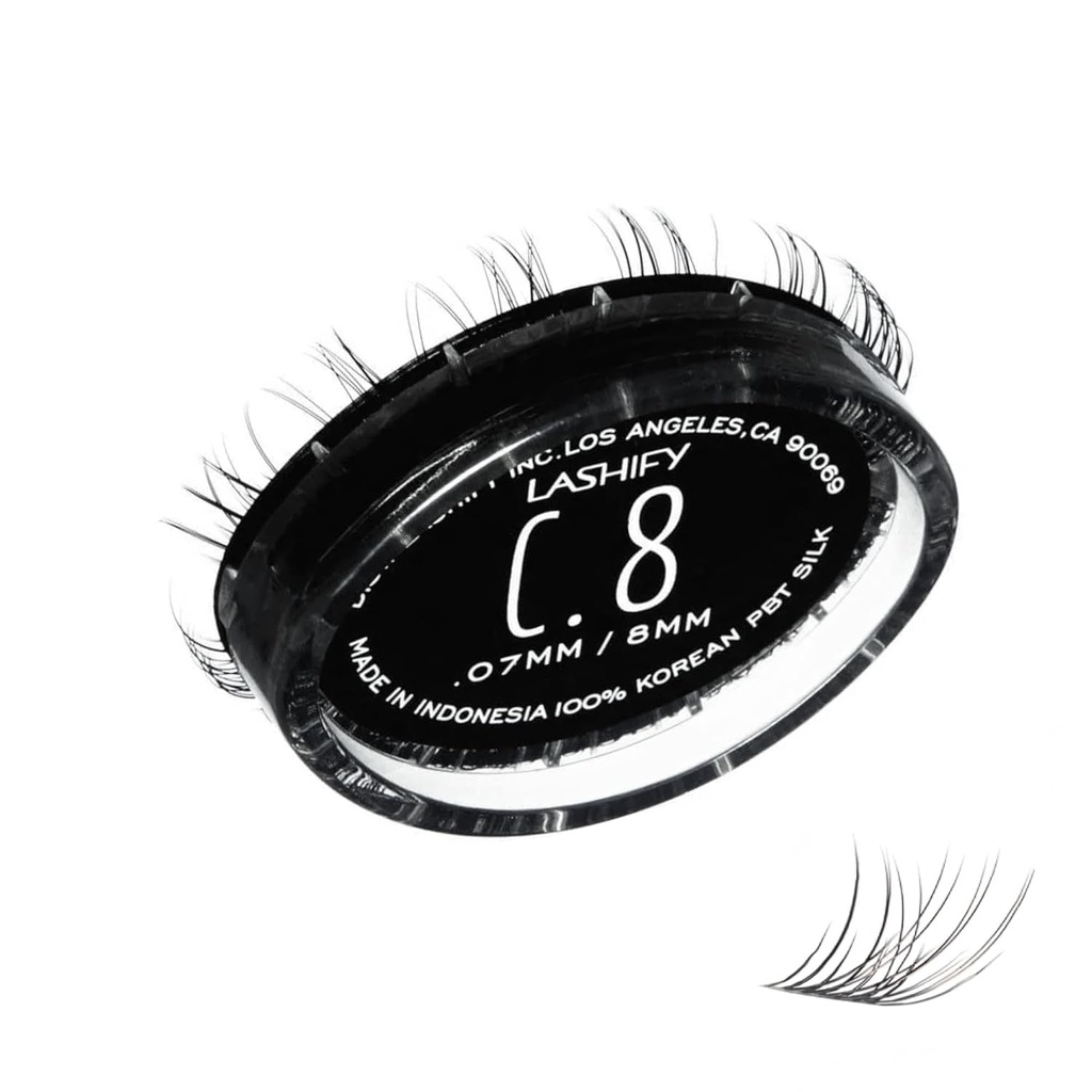 Lashify Curl 8mm Gossamer wimperextensions Refill, Black, DIY Valse wimpers voor een natuurlijke look