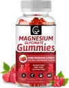 Magnesium Glycinate Gummies 400mg, Mg Potasium Suplemen dengan Pelengkap Magnesium Malates, Vitamin D, B6, dan CoQ10, Supports for Memory, Calm, Mood & Sleep - 60 Count (Paket 1)